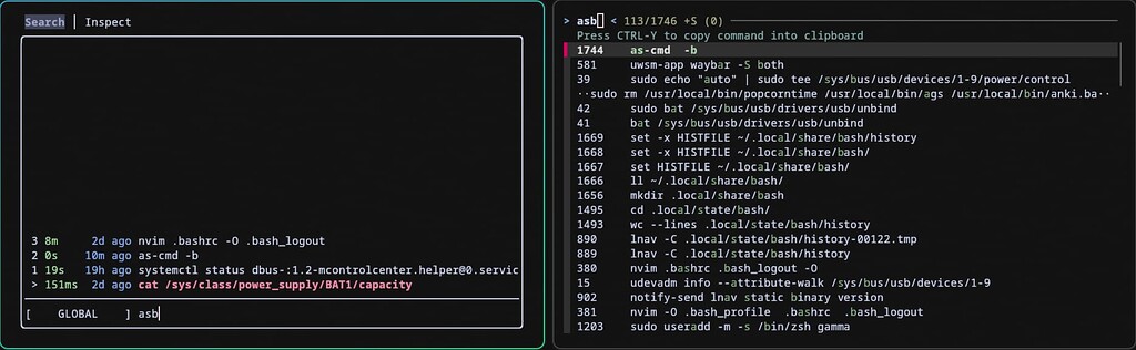 Fzf output is more correct compared to atuin - General - Atuin Community
